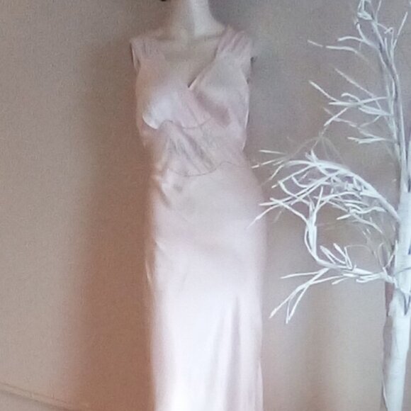 VTG 30's/ 40's Fray-Pruf Bur Mil Bias Cut Fitted Negligee Embroidered Sz 6 Tall - Picture 2 of 11